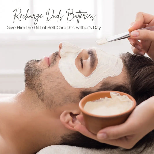 A man receiving a facial mask treatment at Colorado Beauty RN. 1