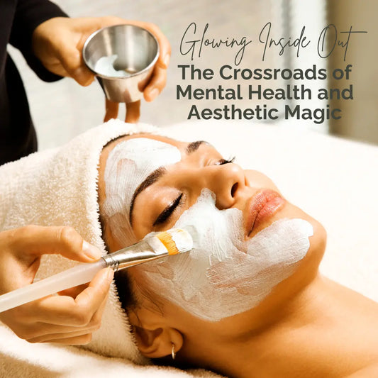 A woman having a facial symbolizing the connection between inner well-being and artistic expression. 1