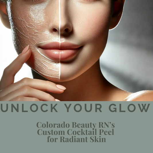 Custom cocktail peel by Colorado Beauty RN to enhance skin radiance and glow. 1