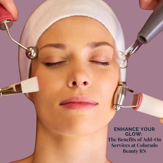 Woman highlighting skin glow services at Colorado Beauty RN. 2